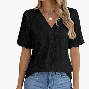 Women's Black Dressy/Casual Top - Large
